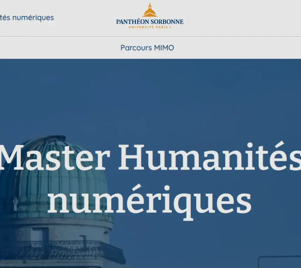 Site web master Humanités numériques